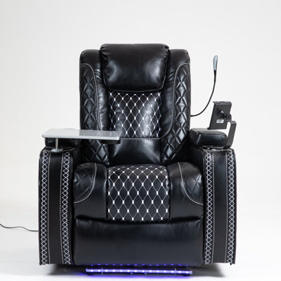 Power Zero Gravity Recliner With Multifunctional Features - Storage Armrest & Cup Holder - Laptop Table & Phone Holder- Reading Light & LED - Infinite Position Recline For Living Room & Office