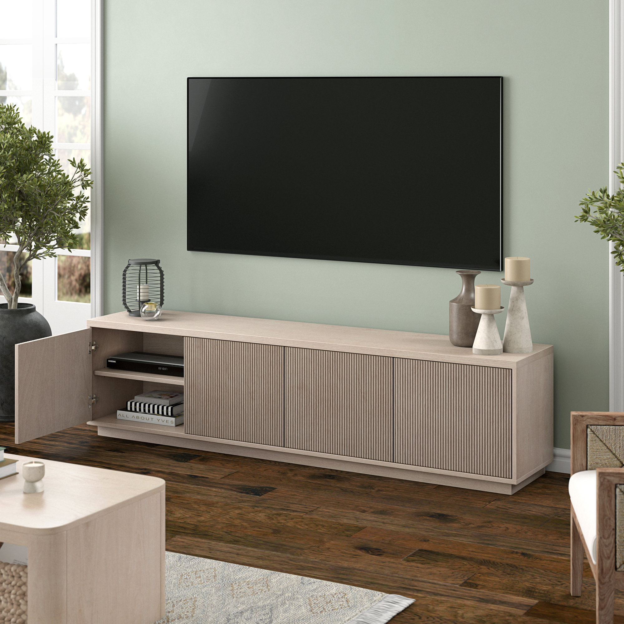 Hanson Denilah Rectangular TV Stand for TV's up to 85"