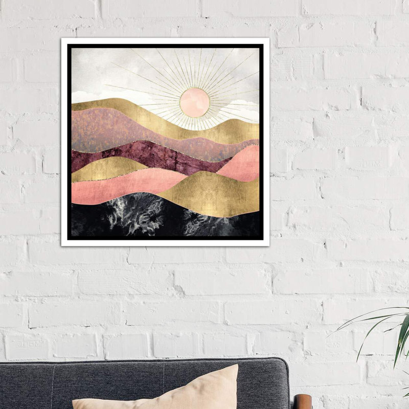 « rosé sun » par spacefrog designs-print, Toile blanche encadrée, H 18 po x l 18 po x P 1,5 po