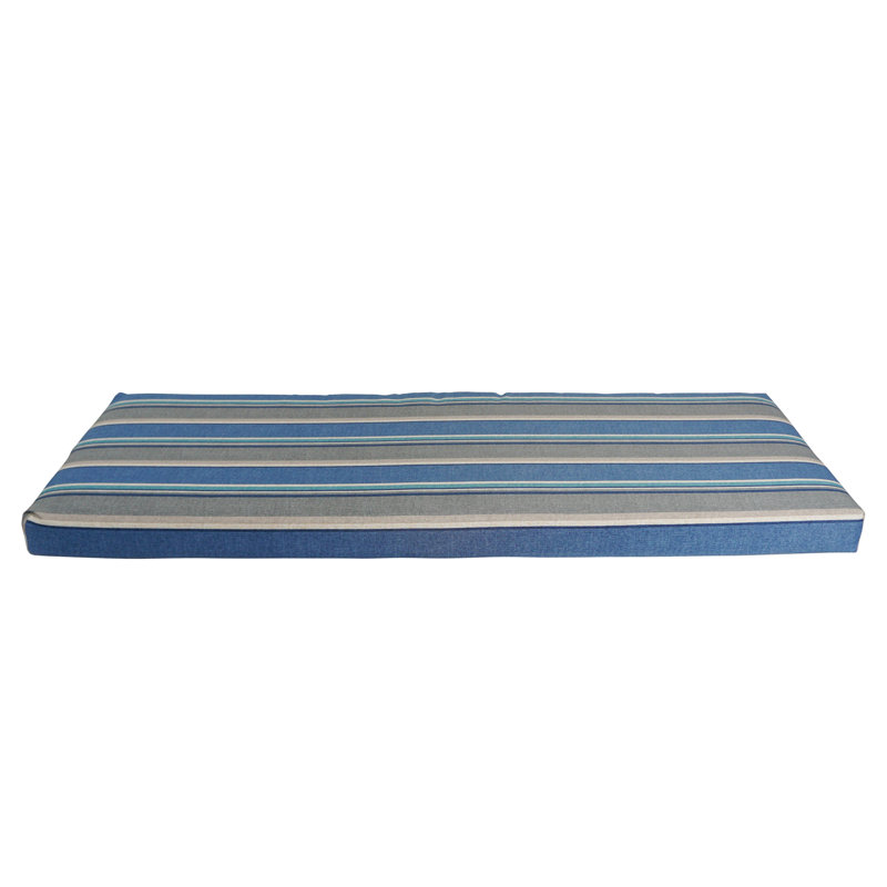 Coussin de banc d'extérieur, L 54 po x P 19 po, Bleu / gris / denim floral Sovaro