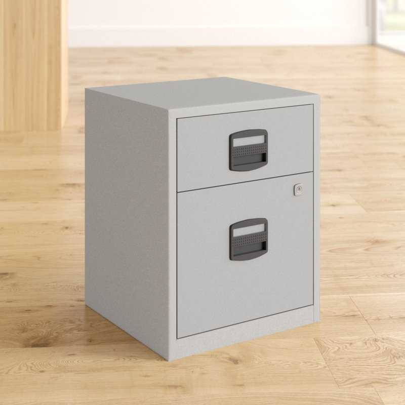 41.3 cm W 2 -Drawer Filing Cabinet, Silver