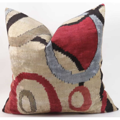 Jute Silk Velvet Accent Pillow