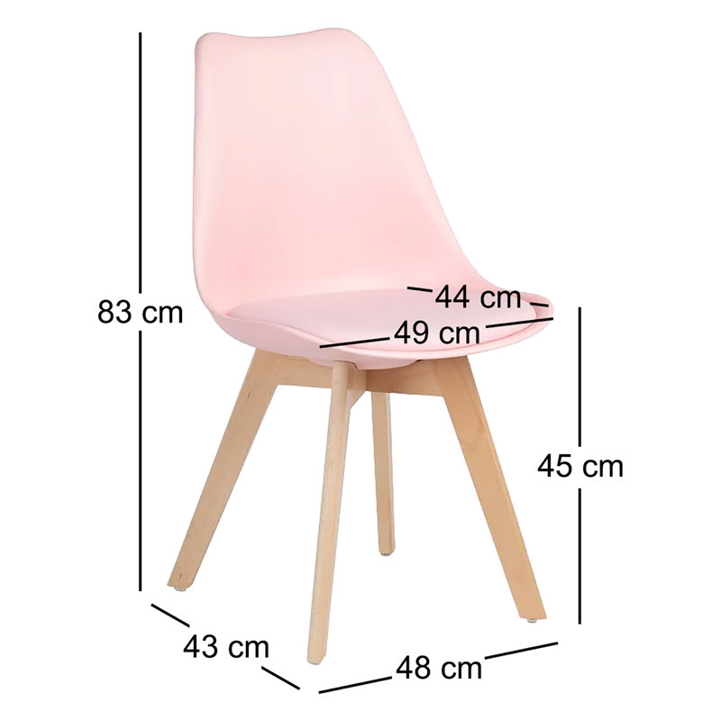 Ainoras 45cm H Upholstered Side Chair in Grey, Pink