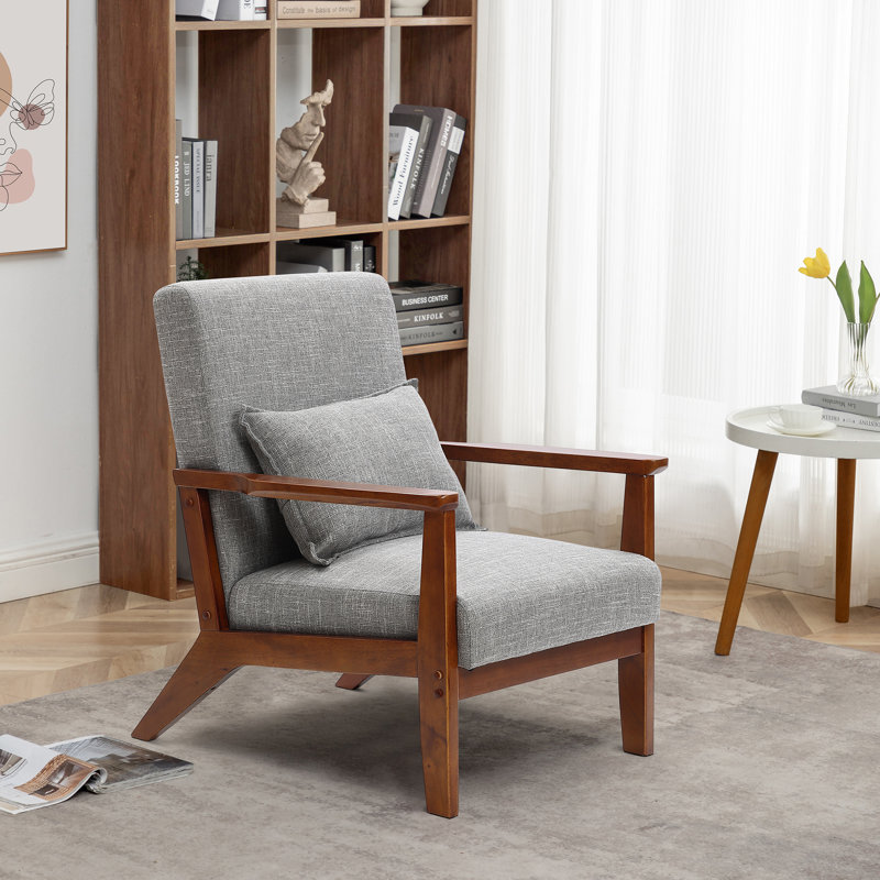 Fauteuil avec coussin et pieds en bois Jannatul