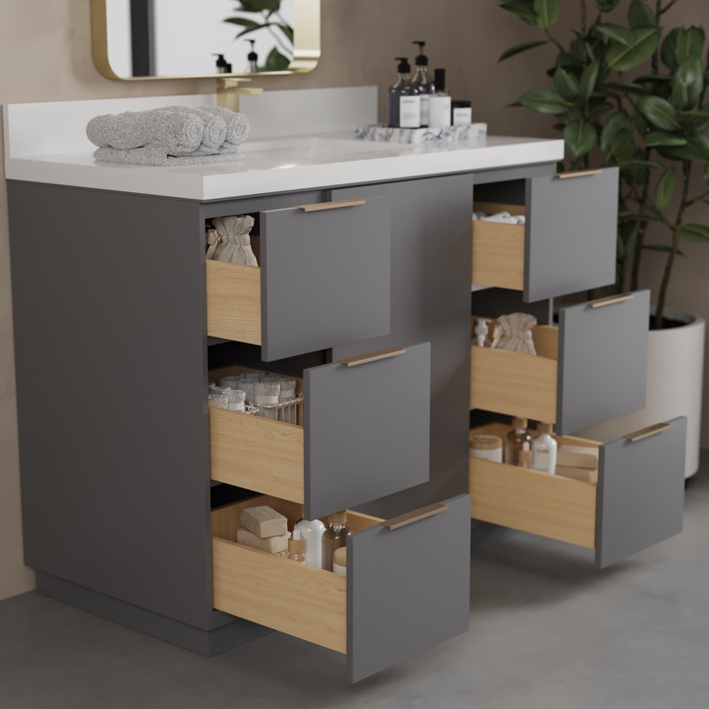Sedalia 48 po Meuble-lavabo simple, Gris