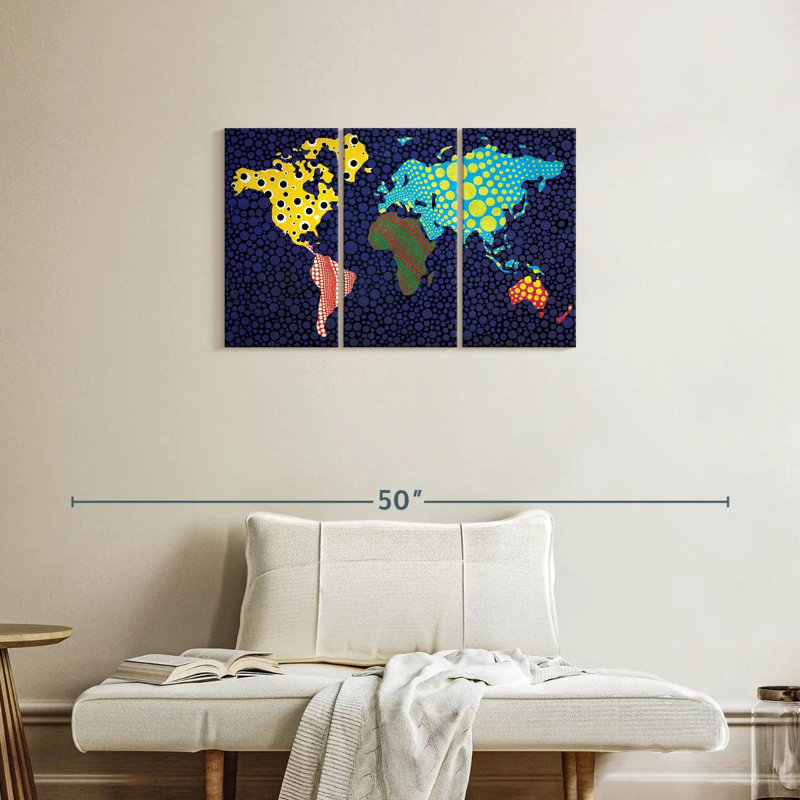 Color Spotted World Erick, 20" H x 33" W