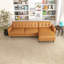 Canapé modulaire en cuir brun clair Allison