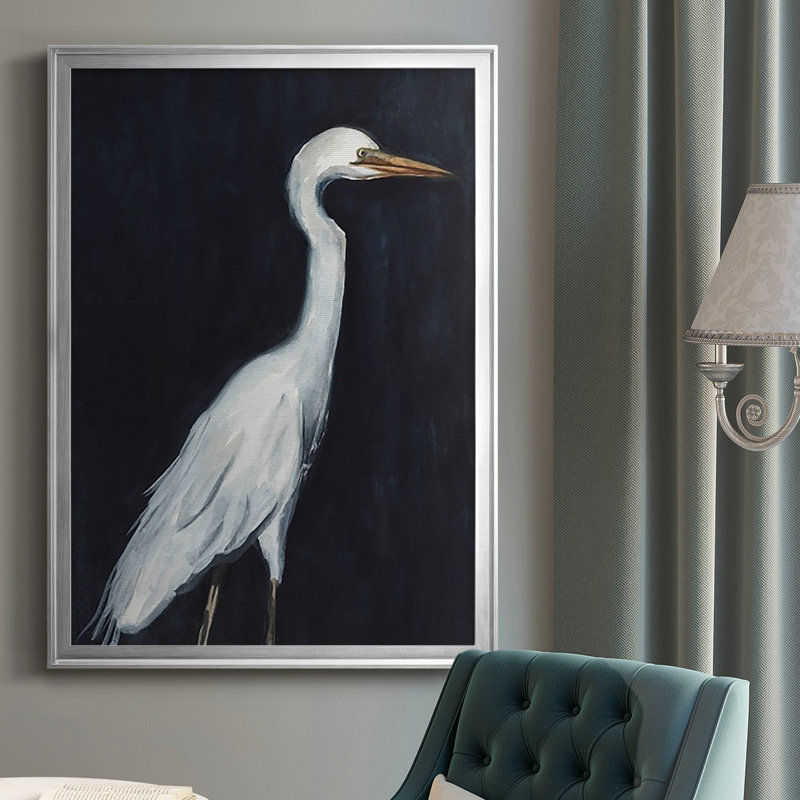 " Calm Great Egret II ", 42.5" H x 30.5" W x 1" D, Gold
