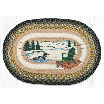  Tapis ovale rustique d'inspiration naturelle 20 po x 30 po
