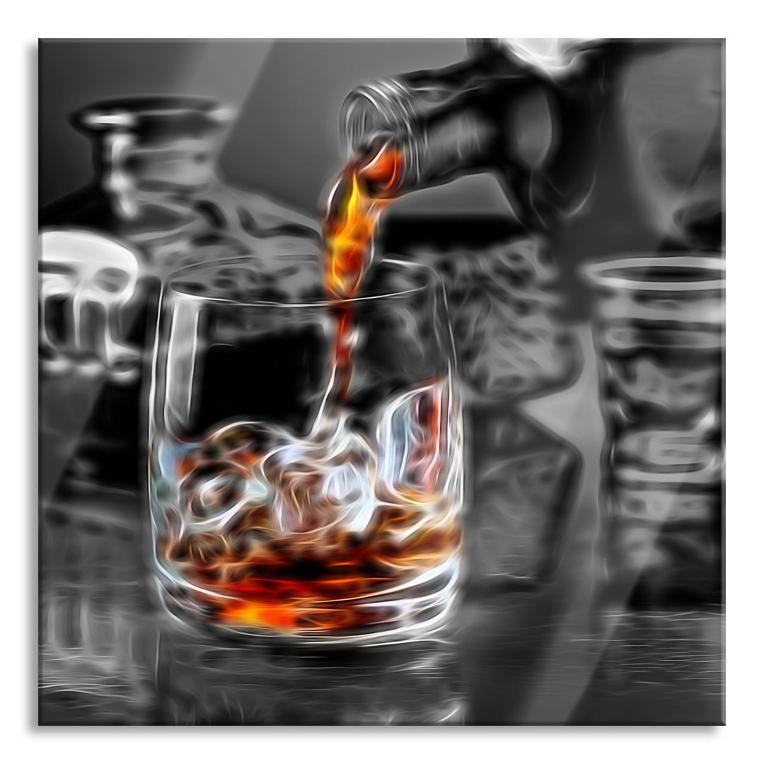 Glasbild Whiskey im Whiskeyglas