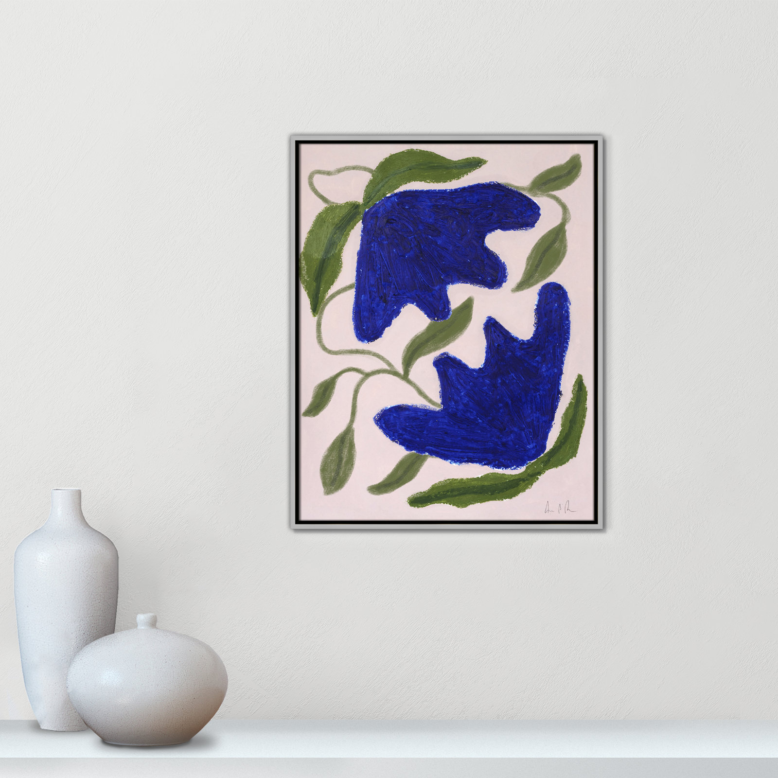 Colette "Blue Anemones No. 02" Print, 29.5" H x 23.5" W, Silver
