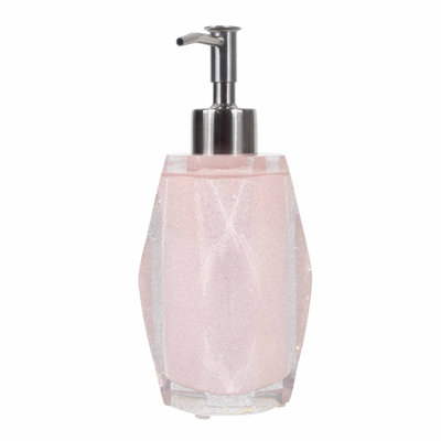 Distributeur de savon pour le bain à facettes Sparkles Home | Résine en forme de losange pompe durable 7,5 pouces