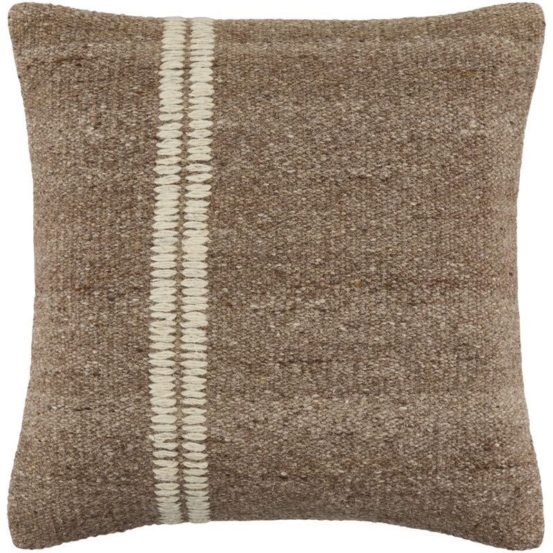 Coussin décoratif Jundah, Carré 20 po, Housse de coussin seulement - sans coussin, Brun