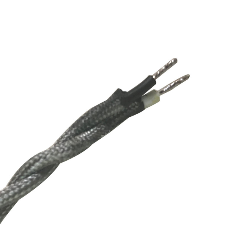 Cordon de lampe torsadée couvert de tissu, Argent