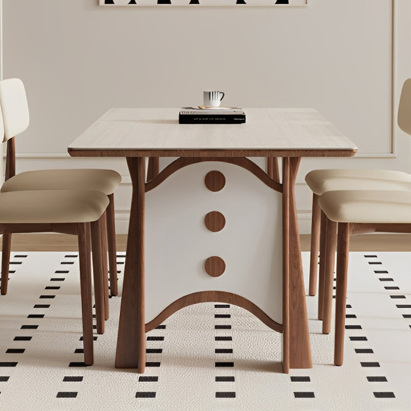 Table de salle à manger simple et moderne en pierre frittée, 29.52"H x 62.99"L x 31.49"W