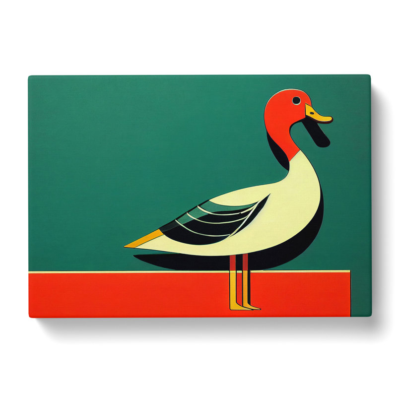 Duck Deco Style Abstract - Wrapped Canvas Print, 35cm H x 50cm W x 3cm D