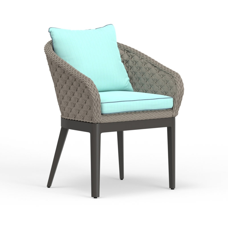 Chaise de patio avec coussins Aberdeen, Dupione Celeste Sunbrella®