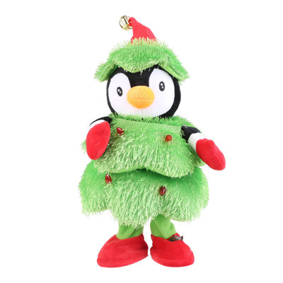 14.2" Interactive Dancing Penguin Plush Toy with Singing, Voice Repeating and Colorful LED Lights, Battery Operated Christmas Toy for Kids