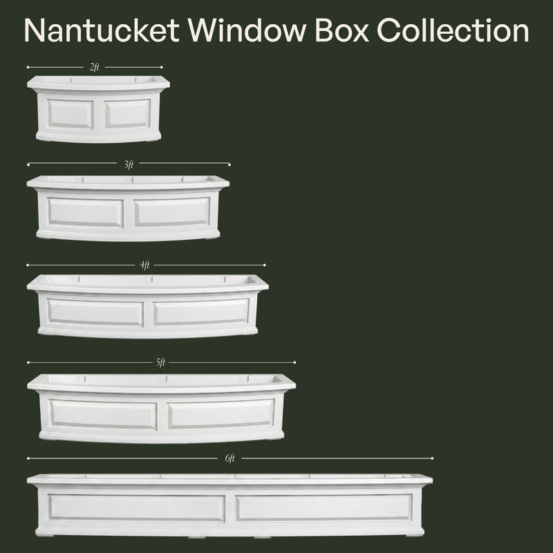 Boîte à fenêtre avec arrosage mural Mayant Nantucket, H 10 po x l 24 po x P 11,5 po, Espresso