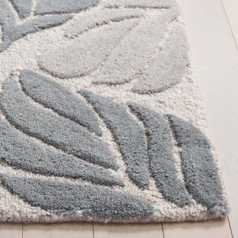 Jardin Hand Tufted Wool; Cotton Floral Indoor Rug, Rectangle 6' x 9'
