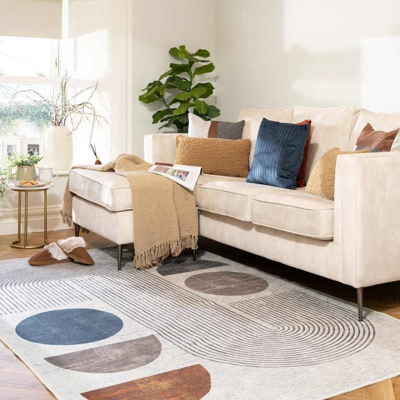 Vintage Look Cotton Flatweave Area Rug, 160cm x 230cm
