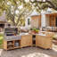 Ensemble de cuisine extérieure 5 pièces en cèdre naturel avec évier, barbecue, rangement et bar-135351026