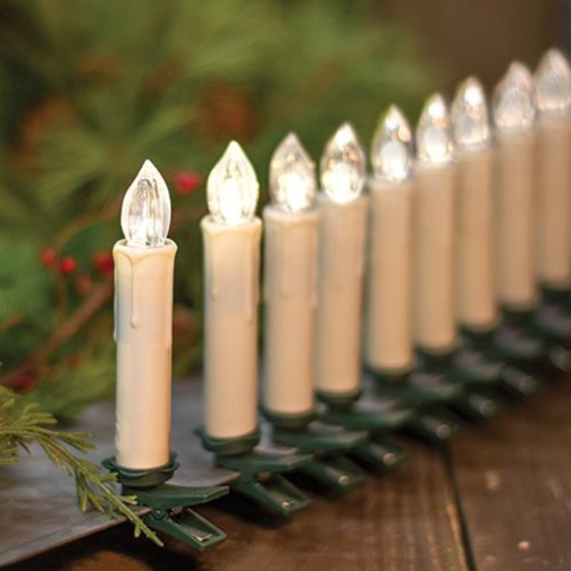 Ensemble de 11 chandelles effilées sans parfum, Blanc cassé