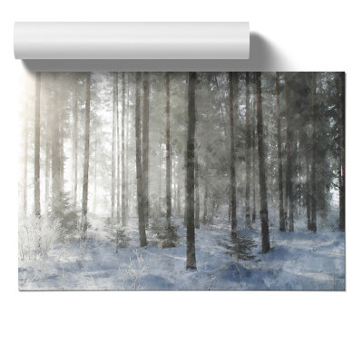 Winter Forest Painting - Frameless Print