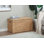Coffre de rangement robuste en osier de jacinthe d'eau avec charnière de sécurité et structure en métal Ved, H 17,5 po x l 30 po x P 17,5 po, naturel