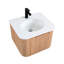 Ensemble de meuble-lavabo mural de 24 pouces, conception incurvée avec finition en bois, lavabo en marbre et en céramique, tiroir pour le rangement des cosmétiques suspendus, forme moderne, articles de toilette à fermeture en douceur naturelle-1613012736