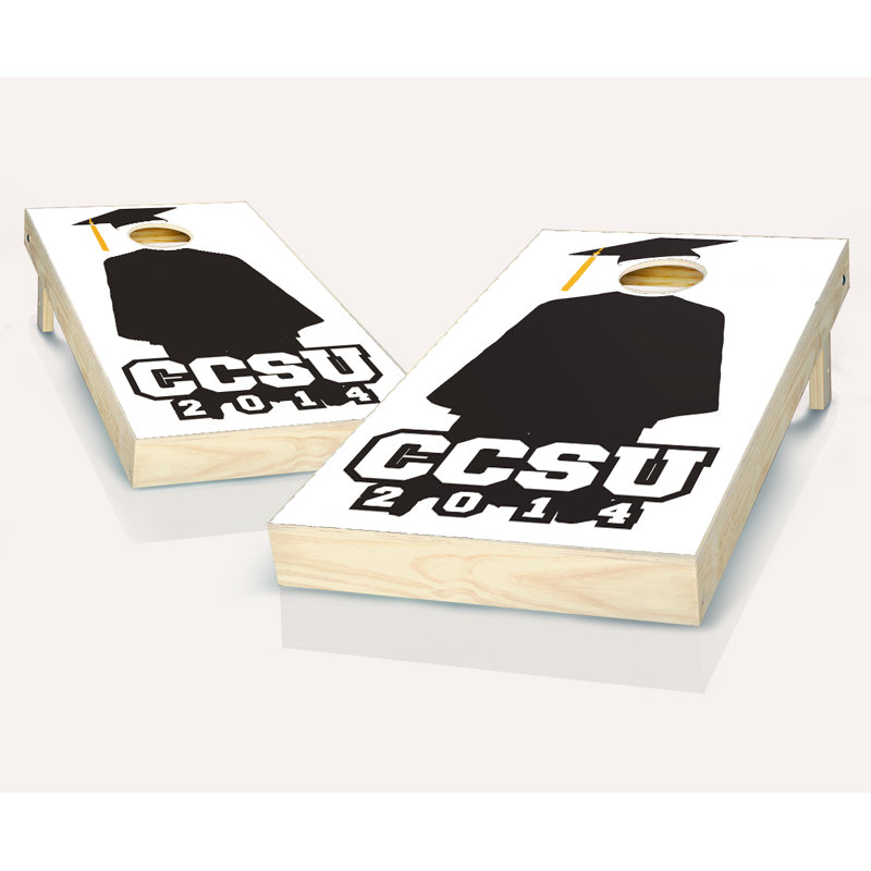Ensemble de jeu de cornhole en bois massif 2 pi x 4 pi avec sacs, Oui, Rouge / Bleu marine