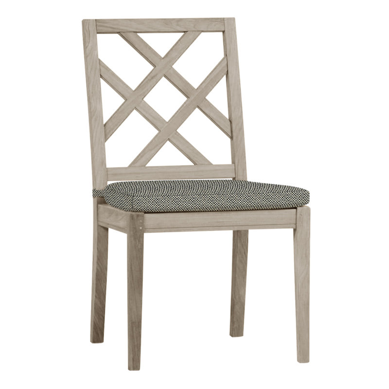 Chaise d'appoint d'extérieur en teck Haley, Teck huître, Pas de soudure, Intermix écorce