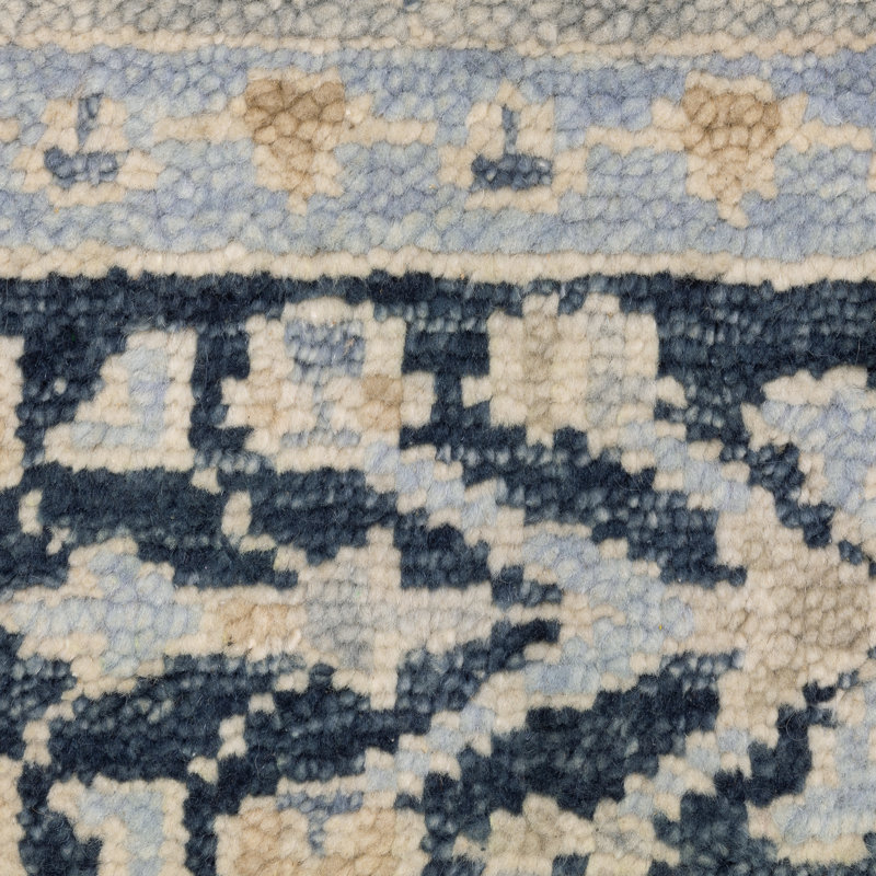 Tapis traditionnel gris / bleu Gowen, Rectangle 6 pi x 8 pi 12 po