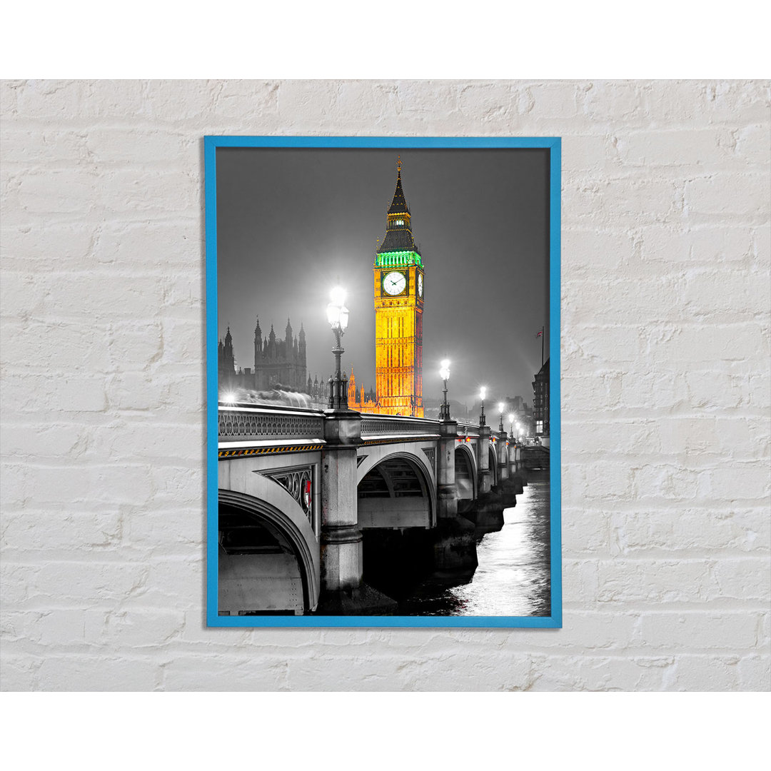 Golden Big Ben Over Tower Bridge - Einzelner Bilderrahmen Kunstdrucke