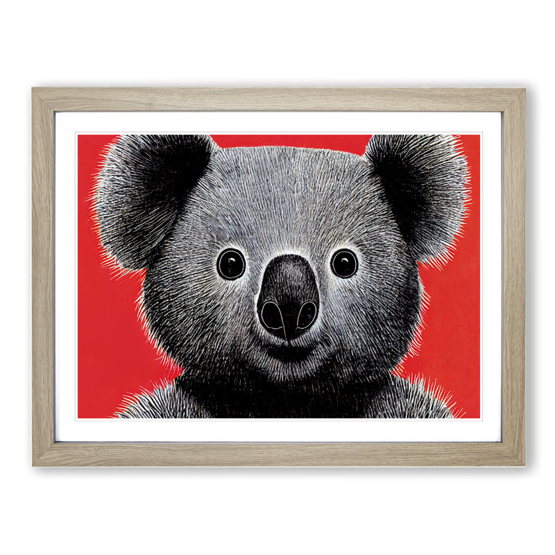 Select Koala Bear - Framed Print, 25cm H x 34cm W x 2cm D, Oak 