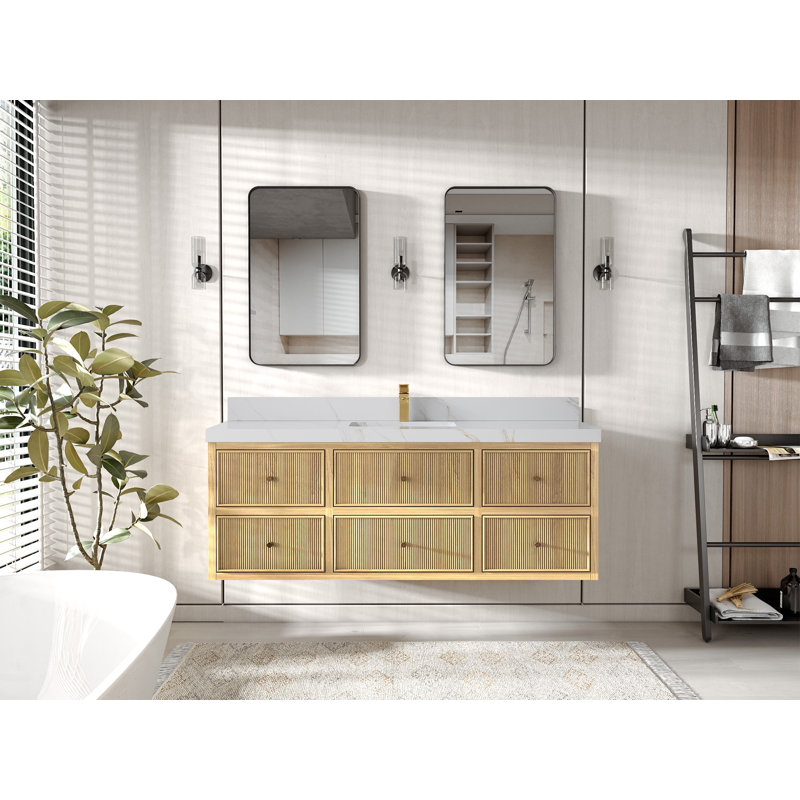 Ensemble de meuble-lavabo simple 60 po Sonoma, Sienne Calacatta