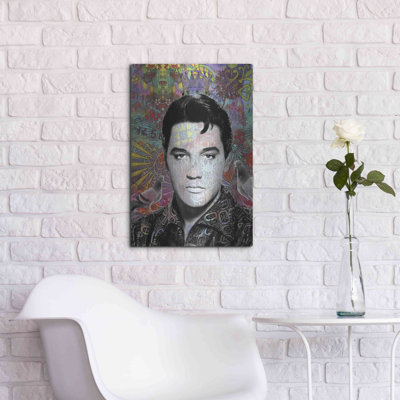 «King Elvis» par Dean Russo - peinture sur métal sans cadre