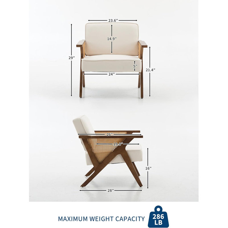 Upholstered Accent Chair, Beige
