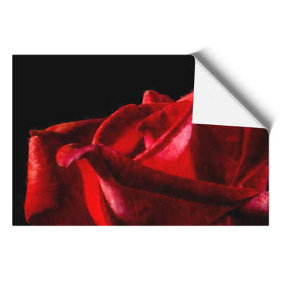 Red Rose Flower Painting - Frameless Print