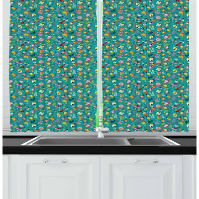 Abstract Tailored Kitchen Curtain