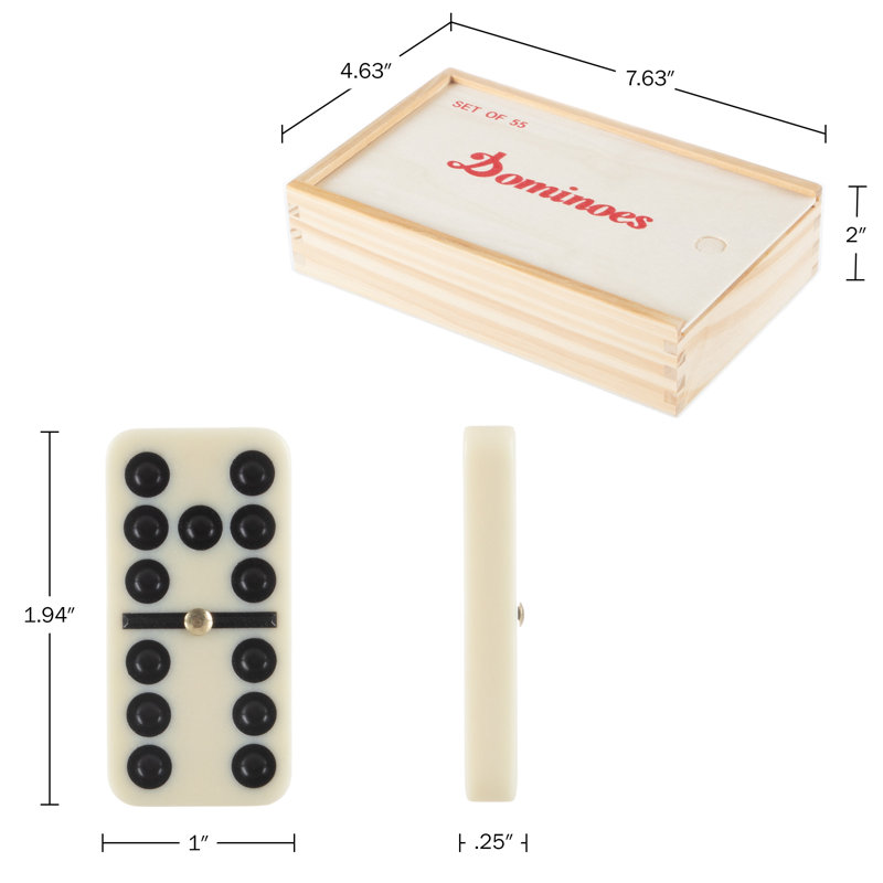 Hé! Jouez! Ensemble Domino avec étui en bois, brun clair
