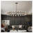 48-Inch Luxury Double Ring Crystal Chandelier - Modern Black Iron LED Ceiling Light for Dining Room & Living Room Decor