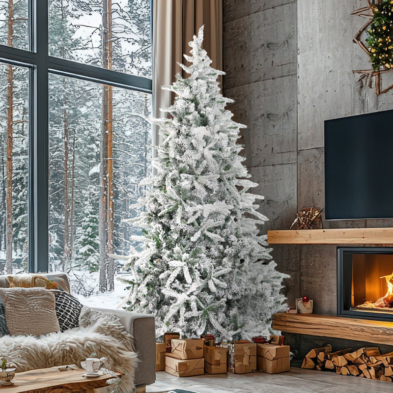 Mountain 9' White Pine Artificial Christmas Tree with 800 Lights