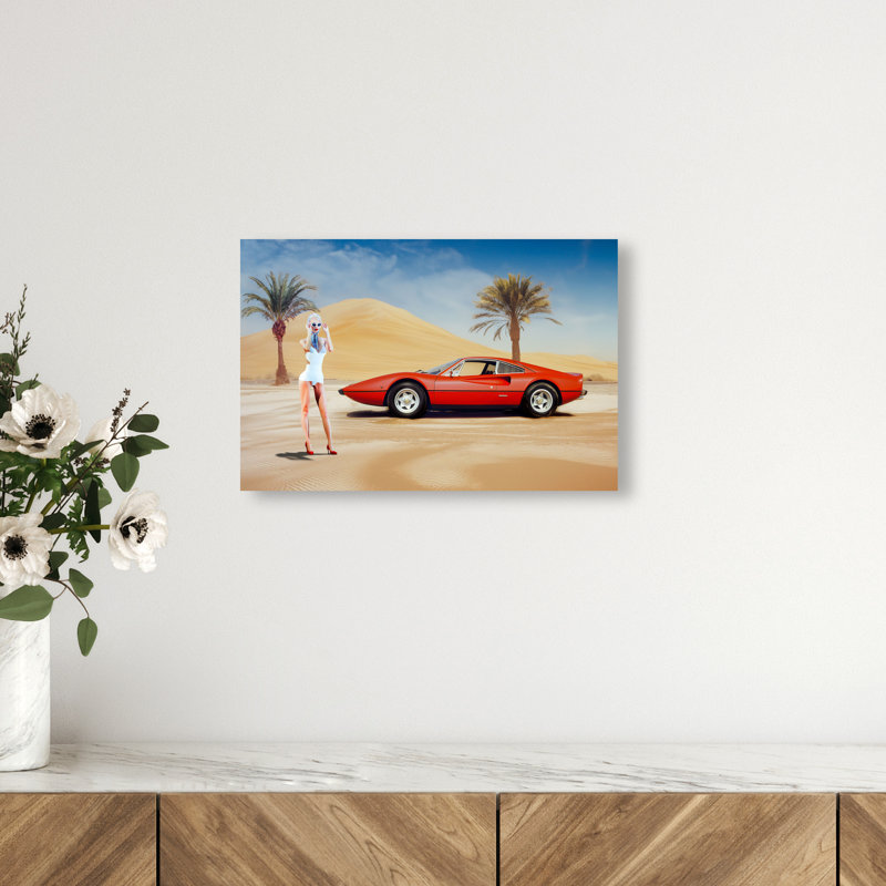 Perfect Place to Tan Canvas Transportation Print by Oliver Gal, 11"H x 16"W, Gold Frame