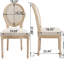 Chaises de salle à manger French Country de 2, rembourrées avec une hauteur confortable, tréfilage, bois massif, sculpture, dossier beige, démontable,