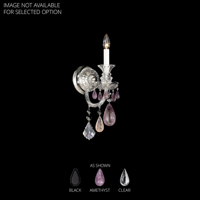 Hamilton 1 - Light Candle Wall Light, Silver / Clear Rock