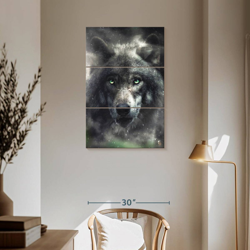Brampt, le loup affamé, H 57 po x l 36 po
