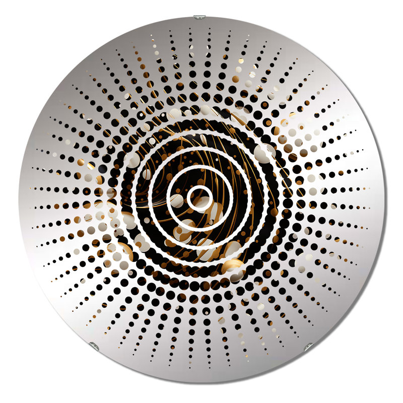Miroir mural cercles de soleil dorés à pois, 23,6 po x 23,6 po