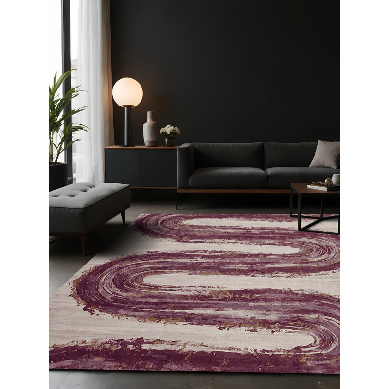 Tapis gris soyeux et moelleux, Carré 7 pi