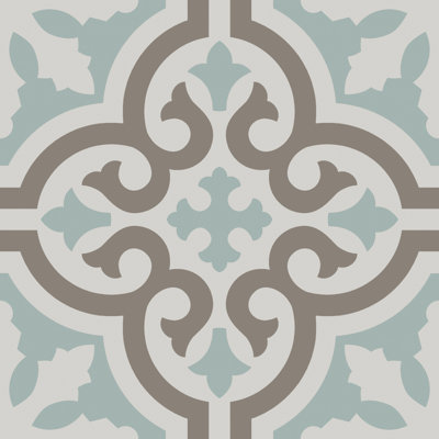 Casablanca 8" x 8" Encaustic-Look Matte Porcelain Floor & Wall Tile